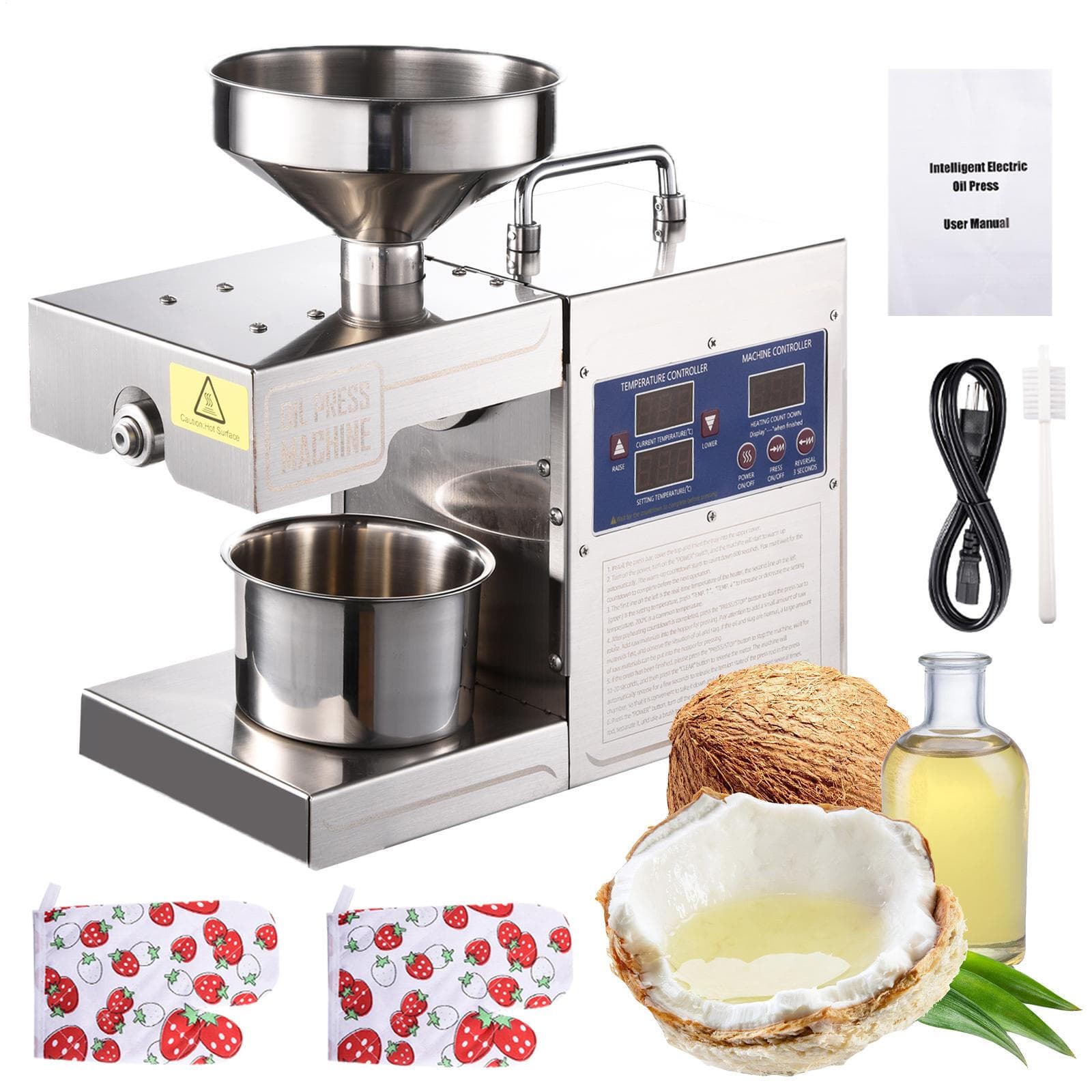 Cold Hot Oil Press Machine Commercial Nut Seed Oil Expeller Oil Extractor 80rmp