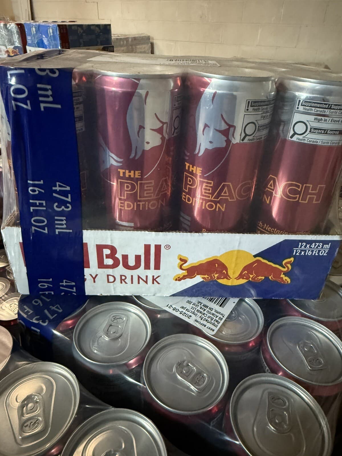 Red Bull Peach Nectarine 16 Fl Oz, (473 mL) 12 Cans Discontinued HARD FIND ๐