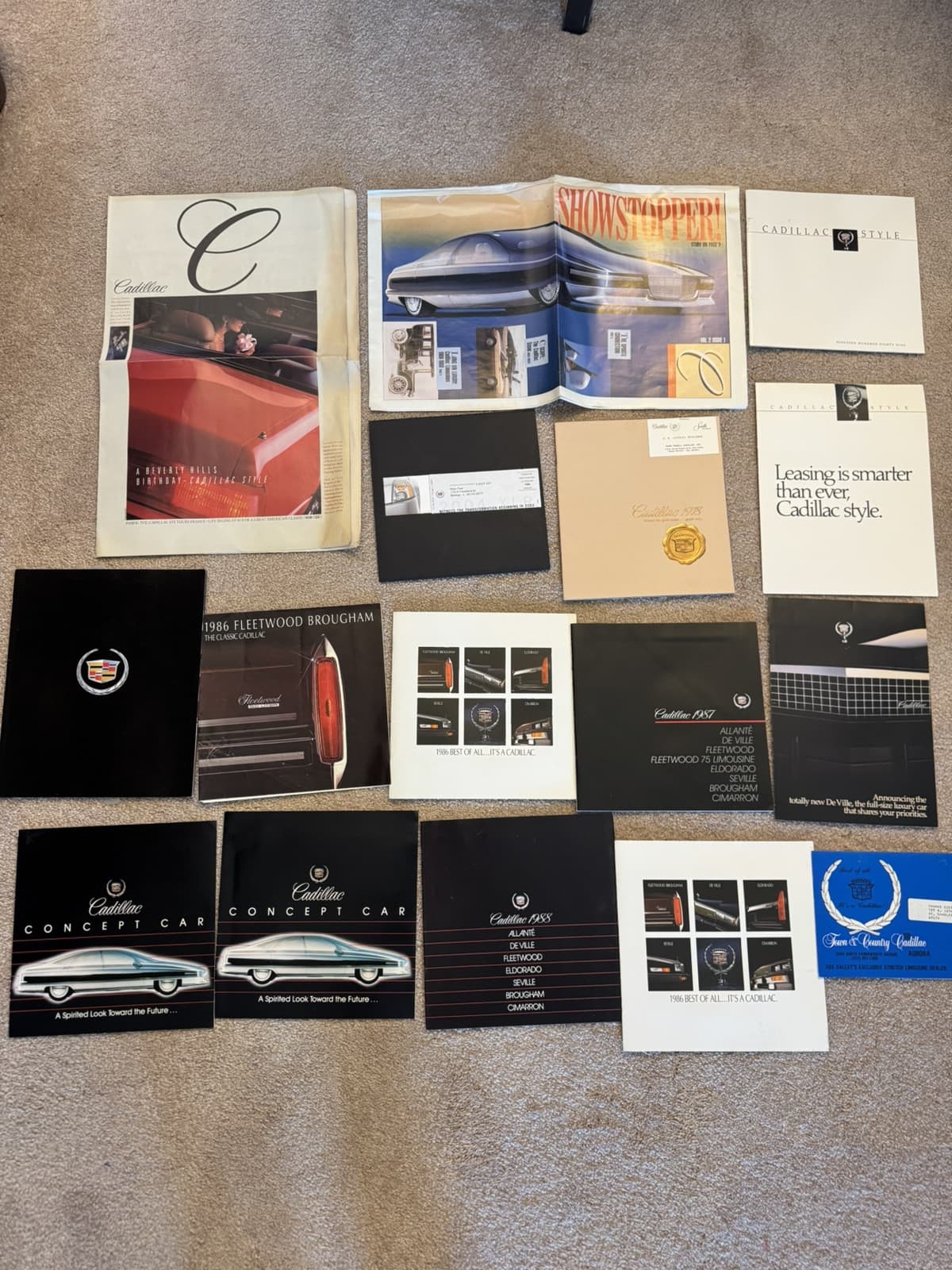 Lot of 14 Original Cadillac Brochures - Papers , Concept Nice Lot All Together