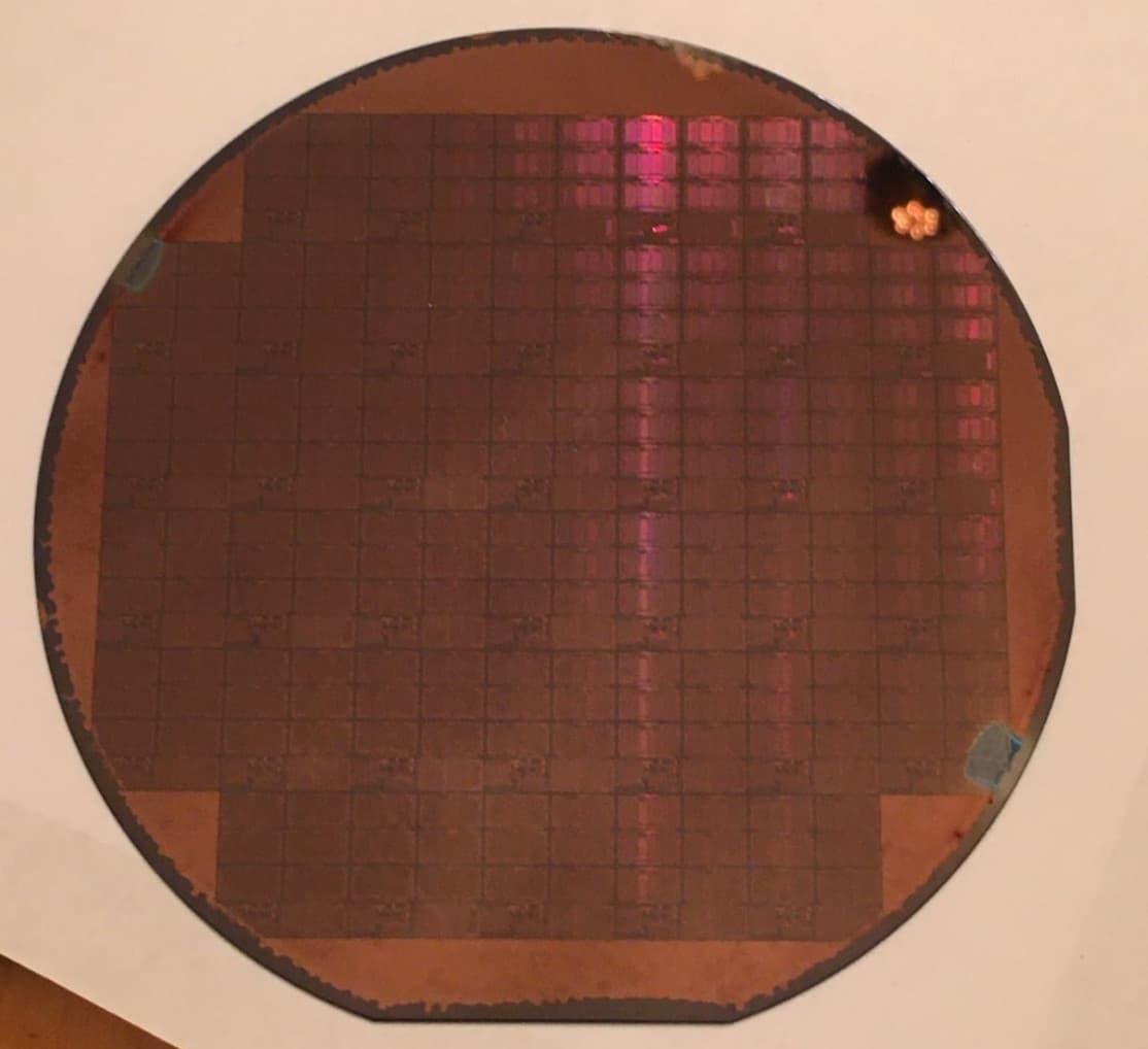 4" REC Q Silicon Wafer 1989 TIN WW52 B Extremely Rare Vintage CPU Chip