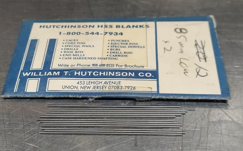 Lot Of 12 - USA Hutchinson .85mm x 2" Low Drill Blank Reamer Pin Gage Drill Tool