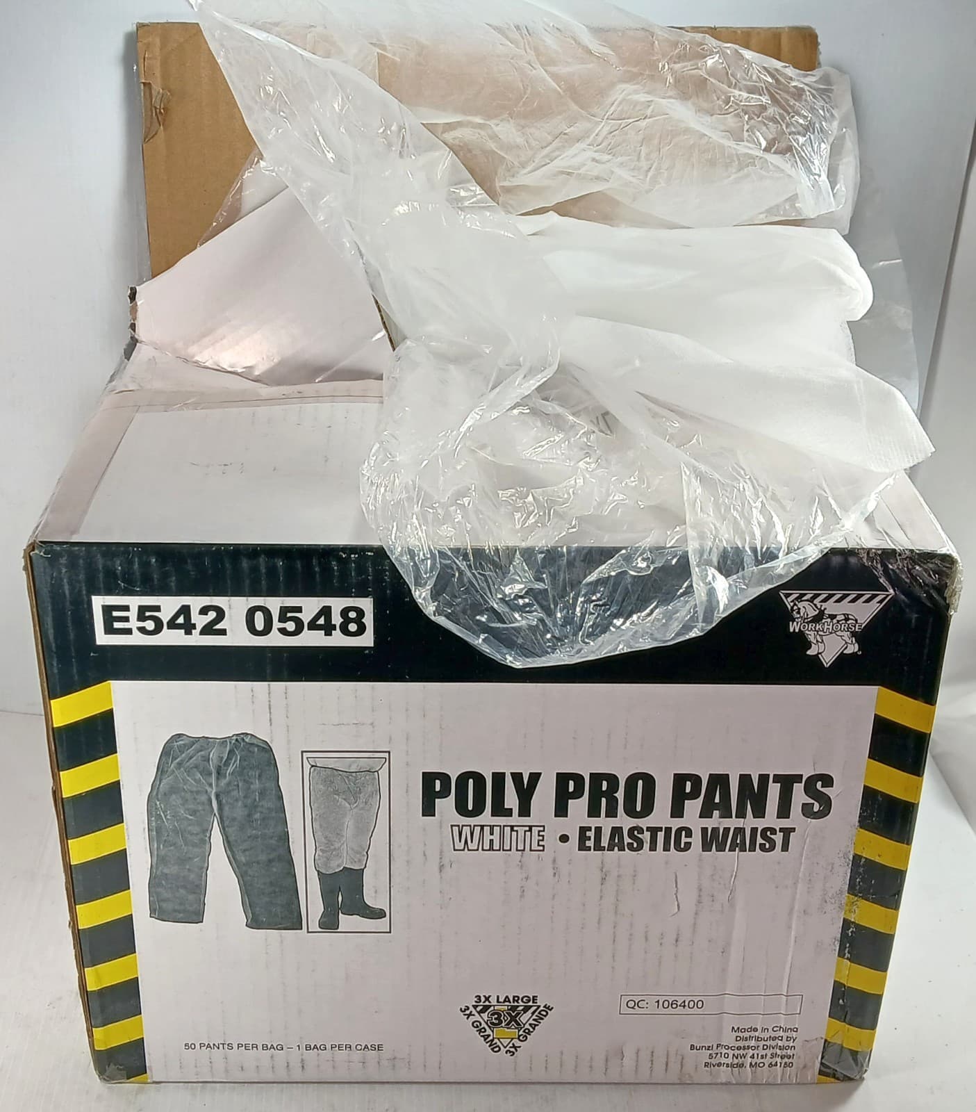 50 NEW WORKHORSE E5420548 3X-LARGE WHITE POLY PRO PANTS NIB ***MAKE OFFER***