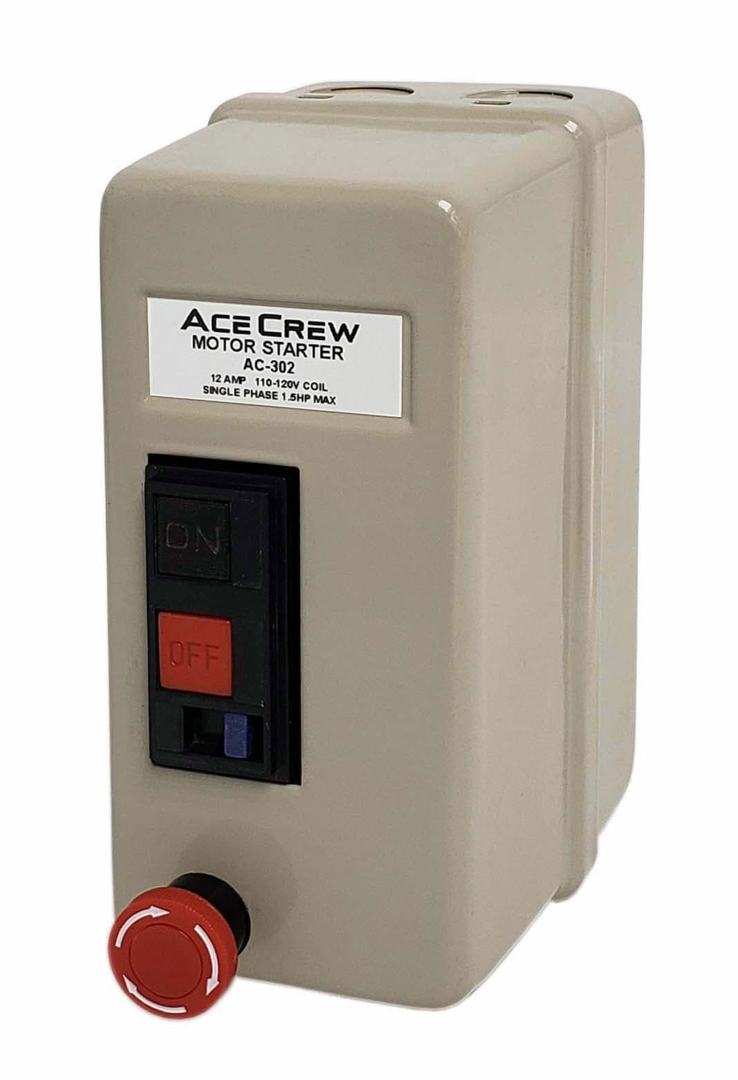Mini Magnetic Motor Starter 120V Coil Single-Phase 1.5HP Control E-Stop AC-302