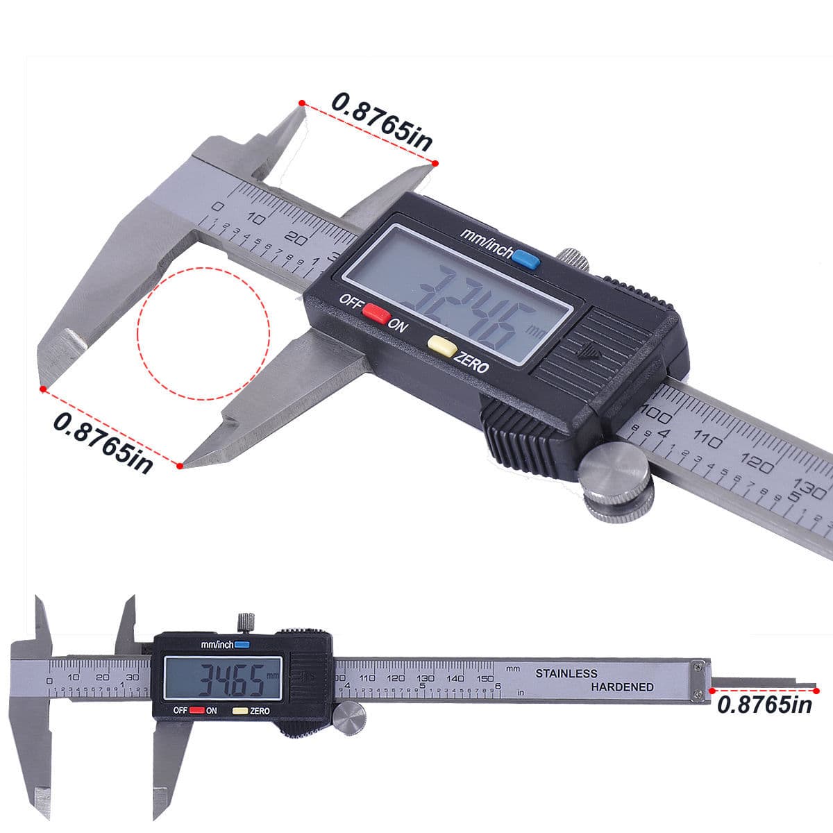 6" Stainless Electronic LCD Digital Vernier Caliper Micrometer Metric SAE