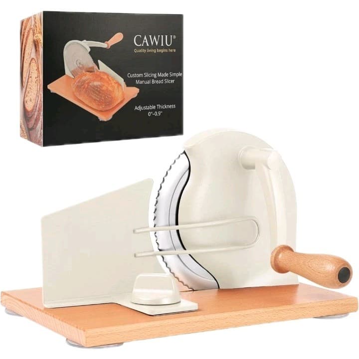 Manual Hand Crank Bread Slicer Stainless Steel Blade Slicing Guide Cover