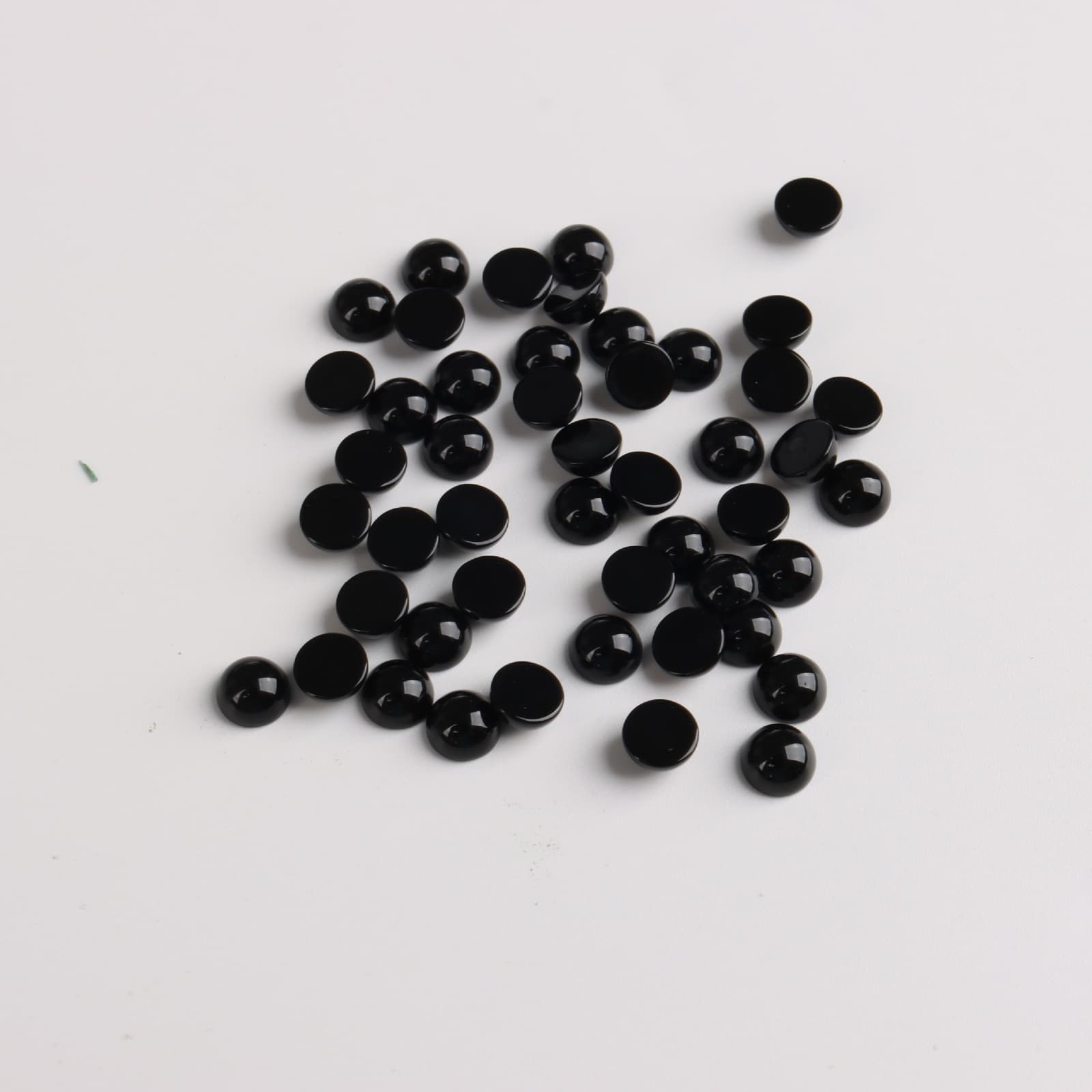 100pcs 6mm Round CAB CABOCHON Natural Black Onyx Round Stone Beads No Holes