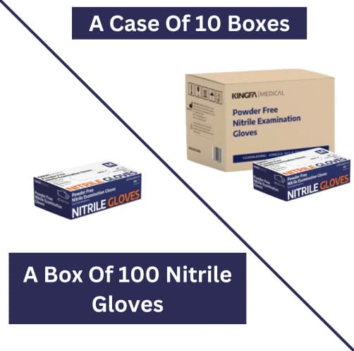 Kingfa Blue Nitrile Medical Gloves FDA Powder &Latex Free Disposable 3 mil