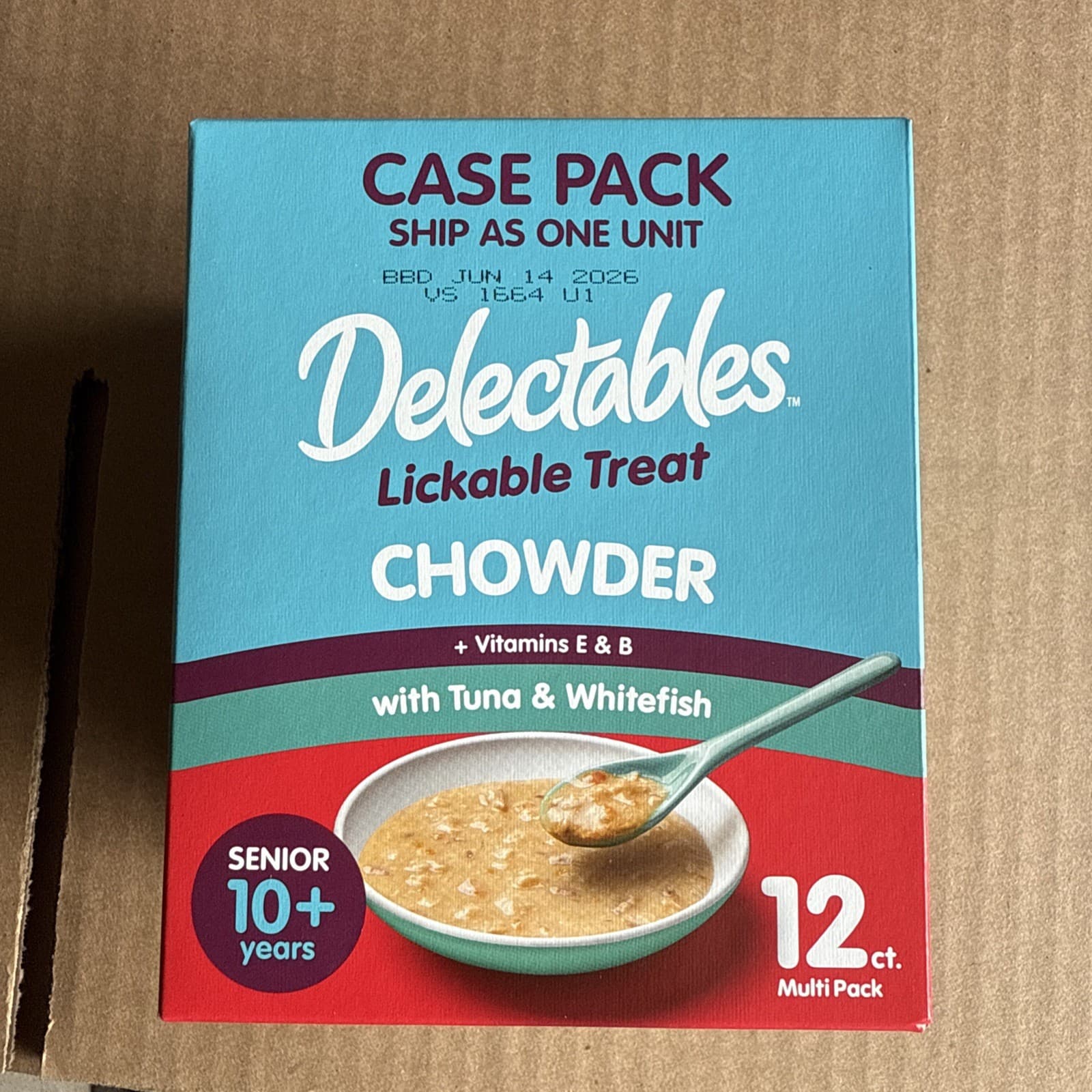 Hartz Delectables Chowder Lickable Wet Cat Treats Adult & Senior EXP 06/26 12 CT