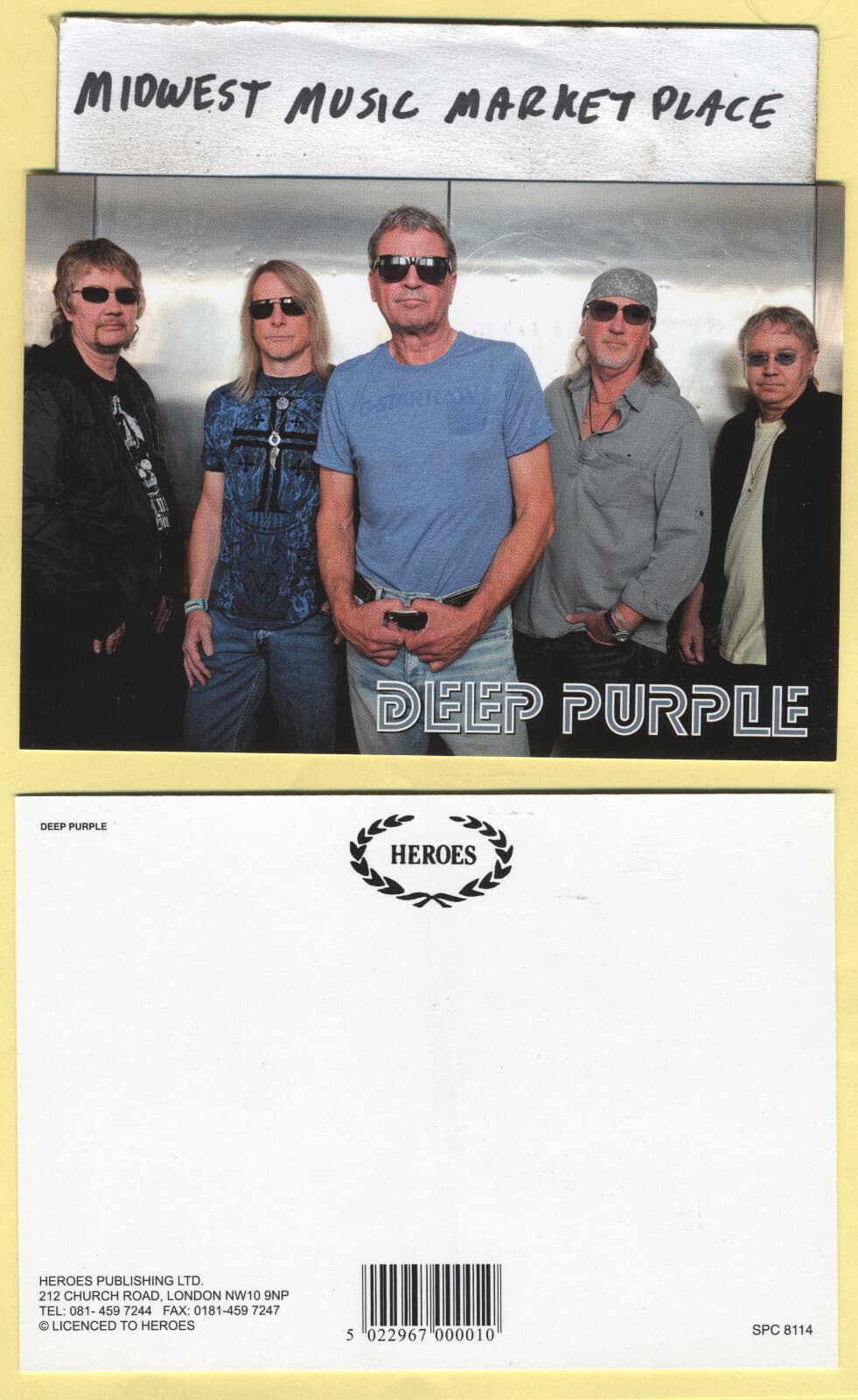 Deep Purple - Unused 6" x 4" Vintage Postcard - UK Heroes Publishing SPC 8114