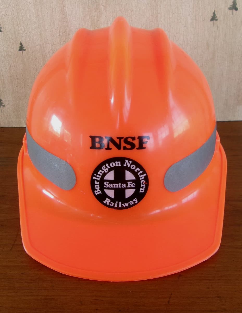 BNSF Railway Orange Hard Hat Plastic Bullard 6 1/2-8 302RT Type 1 Class E,G & C
