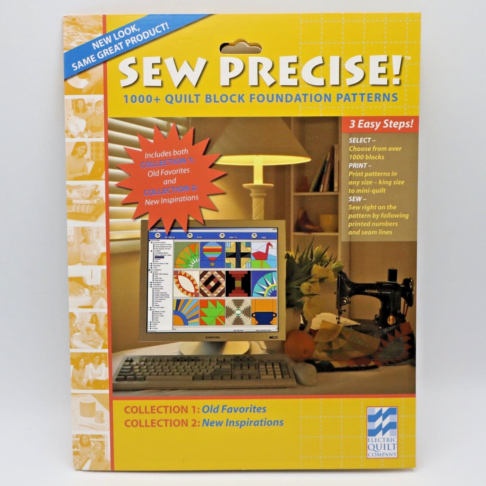 Sew Precise 1000+ Quilt Block Foundation Patterns CD Rom Electric Quilt Company