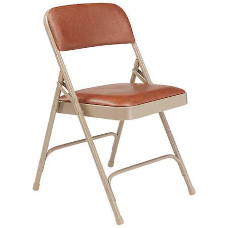 National Public Seating 1203 Folding Chair, Vinyl, Brown, Pk4