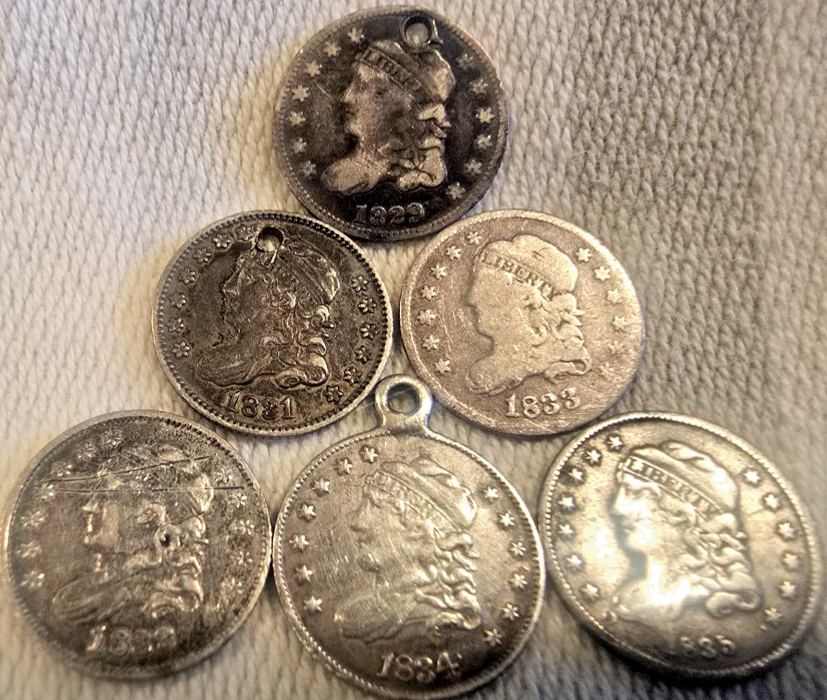 Six (6) CAPPED BUST Half-Dimes 1929, 1831, 1833 (2), 1834, 1835 (sm date)