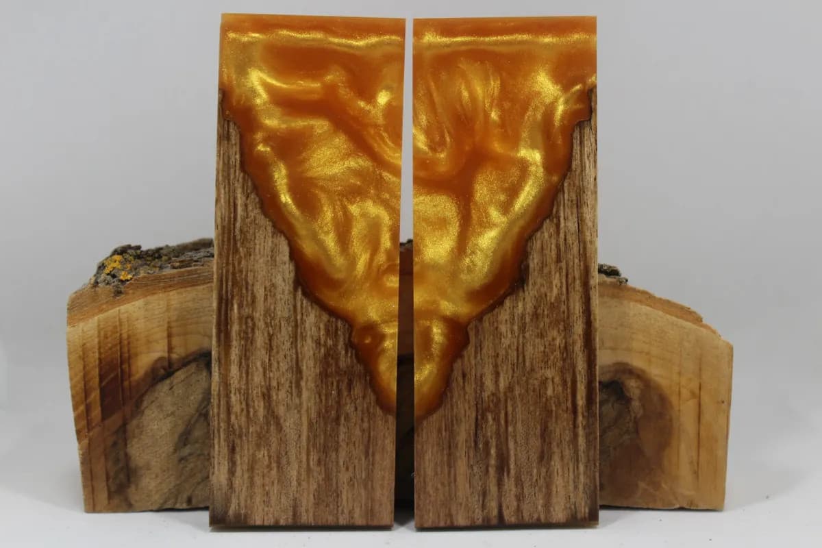 HYBRID STABILIZED MAPLE GOLD CUSTOM COMPOSITE KNIFE HANDLE MATERIAL (8031)