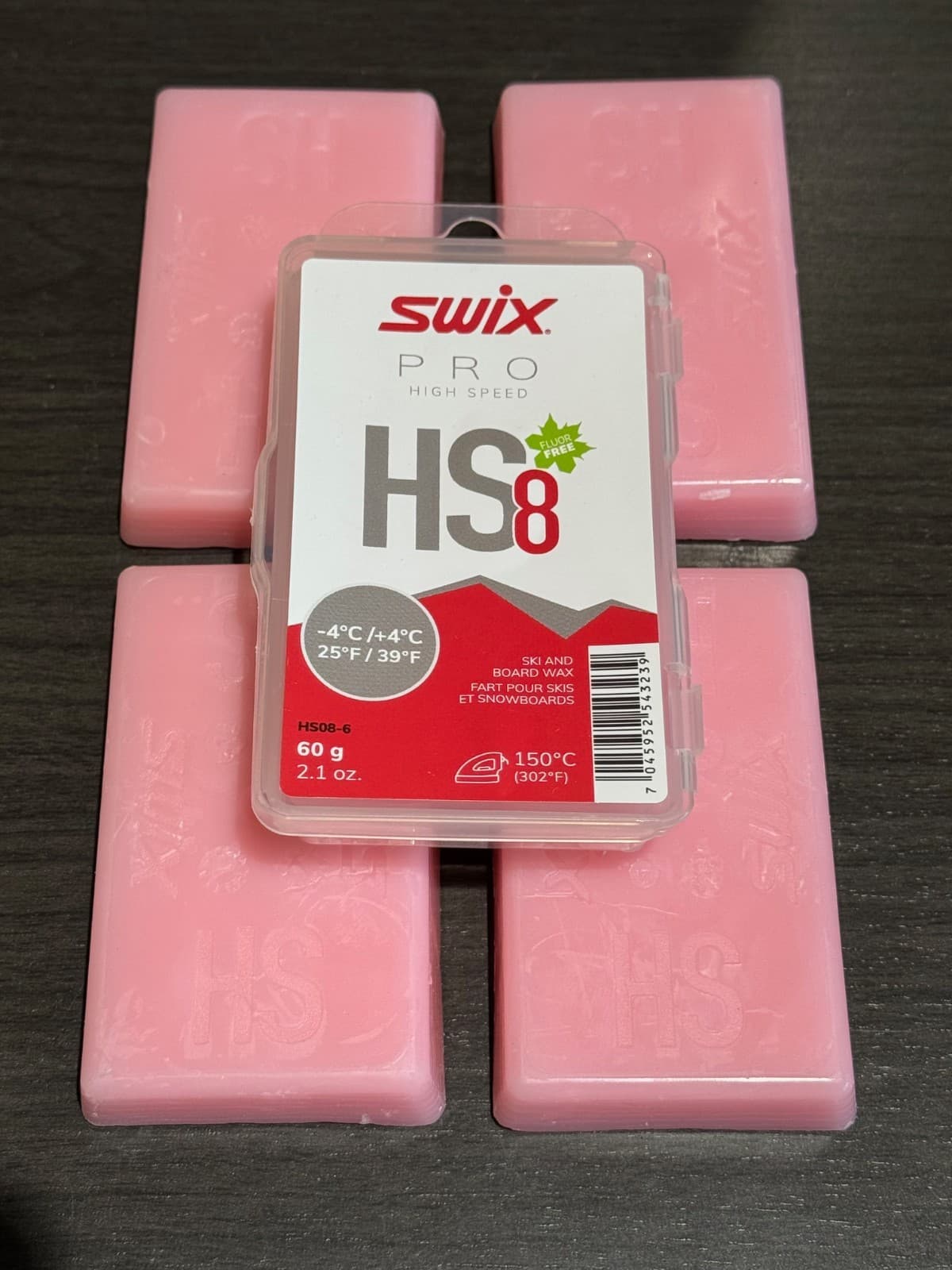 LOT 5 pcs SWIX Pro High Speed 8 HS8 RED WAX Ski Snowboard 60g EACH / 300g total