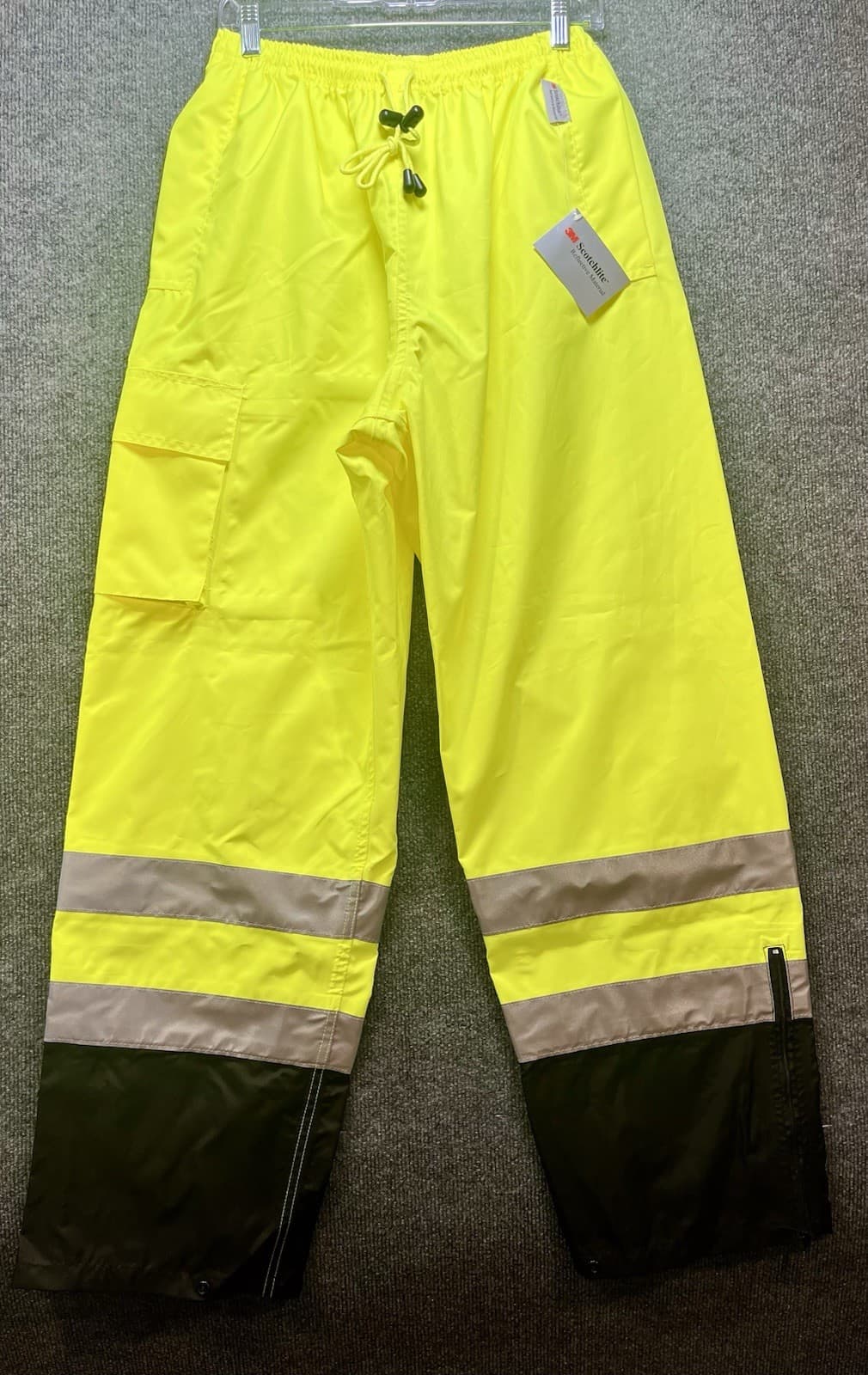 Ergodyne GloWear 8915BK Hi Vis Rain Pants Lime Black Class E Mens Large NWT