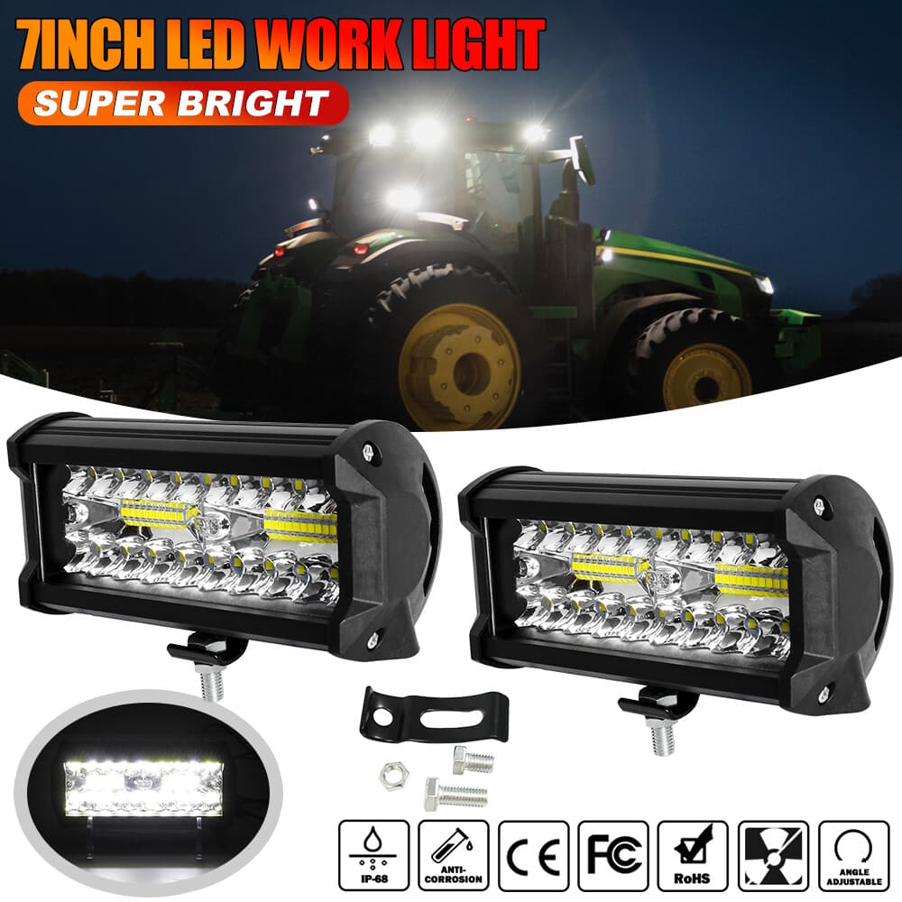12V 7inch 120W LED Work Light Headlight fit John Deere Case New Holland Tractor