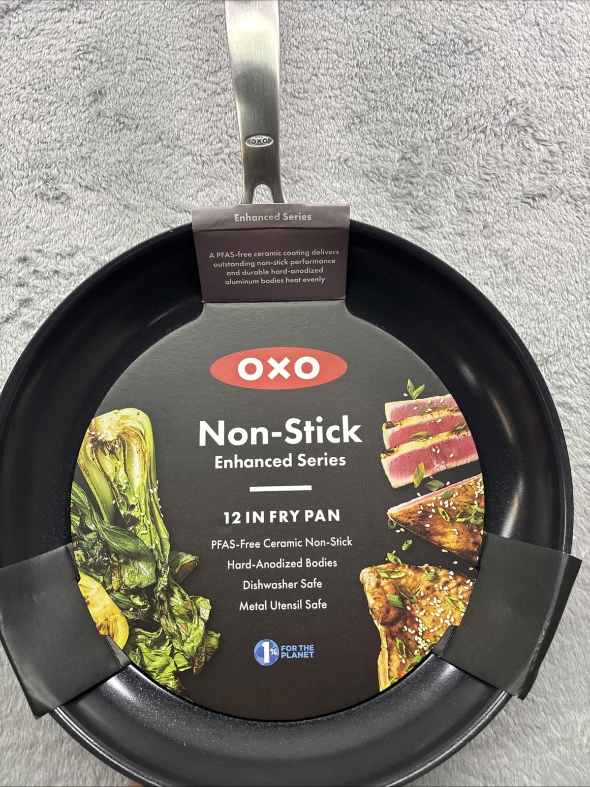 OXO Enhanced 12" Frying Pan Skillet, PFAS-Free Ceramic Nonstick, Hard-Anodized