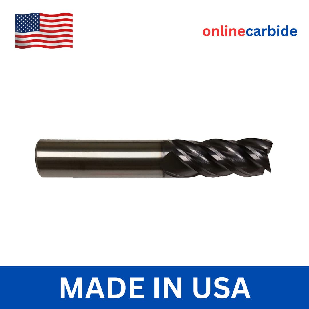 5/8" 4 Flute Carbide End Mill High Performance .030 Corner Radius TiALN USA Made