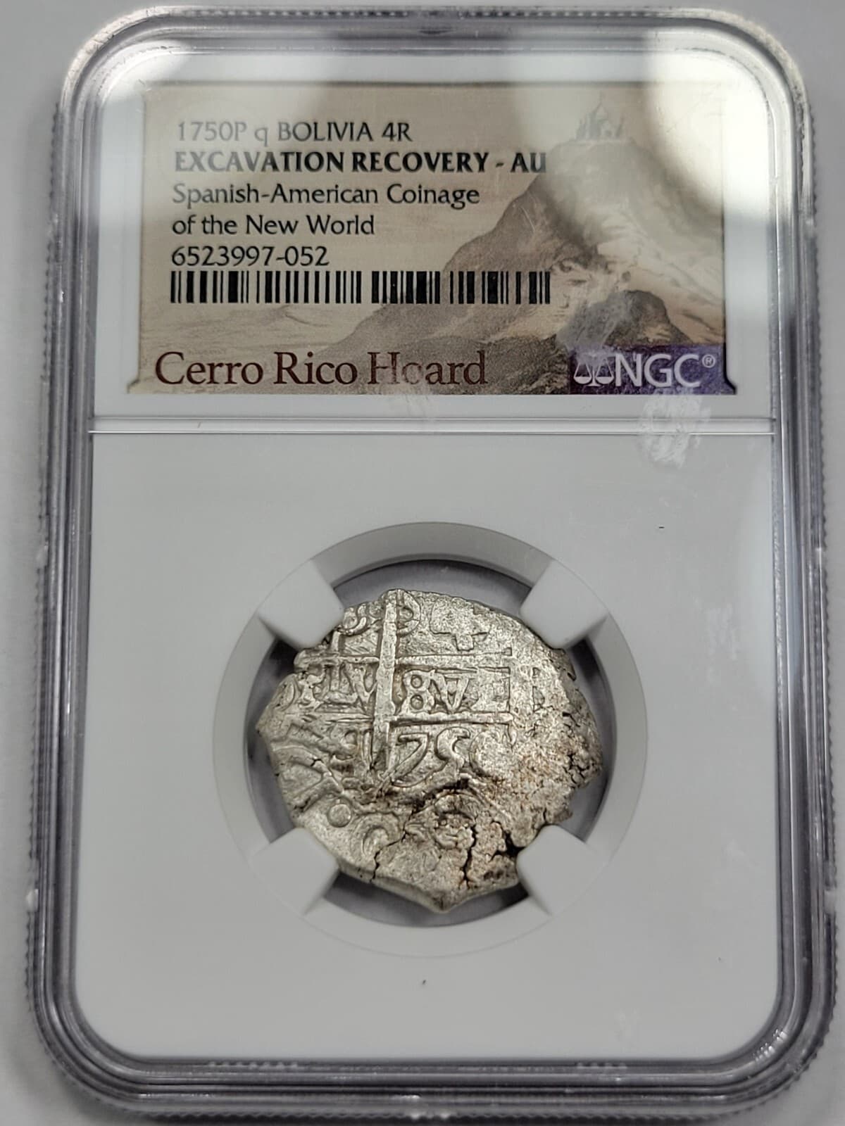 1750 Cob 4 Reales NGC AU Neat 4-digit Date Spanish Colonial Potosi Bolivia *H920