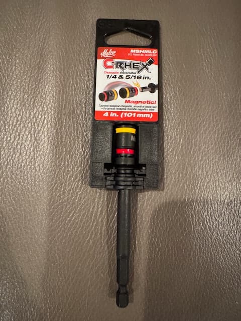 Malco MSHMLC C-Rhex Reversible Magnetic Hex Nut Driver 4 L x 1/4 and 5/16 in.
