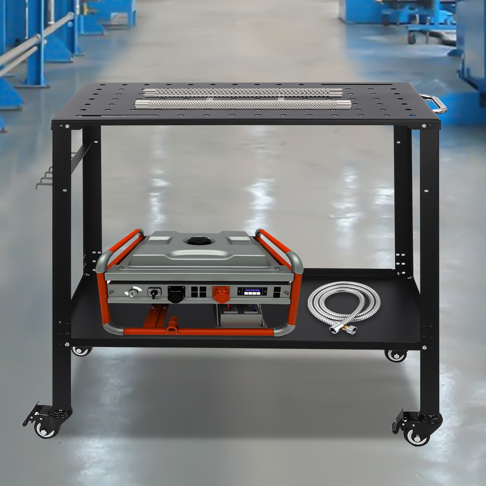 Heavy-Duty Welding Table with Adjustable Tray & 1200 Lbs Load Capacity