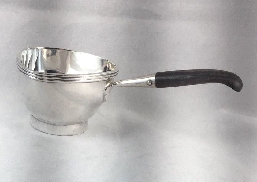 Nice German 925 Sterling with Wood Handle Sauce Boat- 1 7/8" Tall