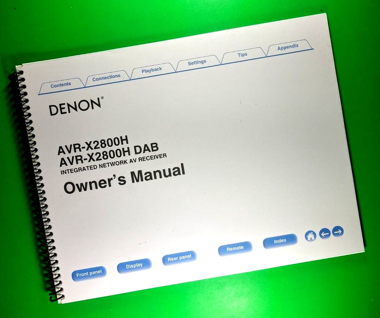 Owners Manual For Denon AVR-X2800H Network Receiver, 302 Pages W/Clear Covers!