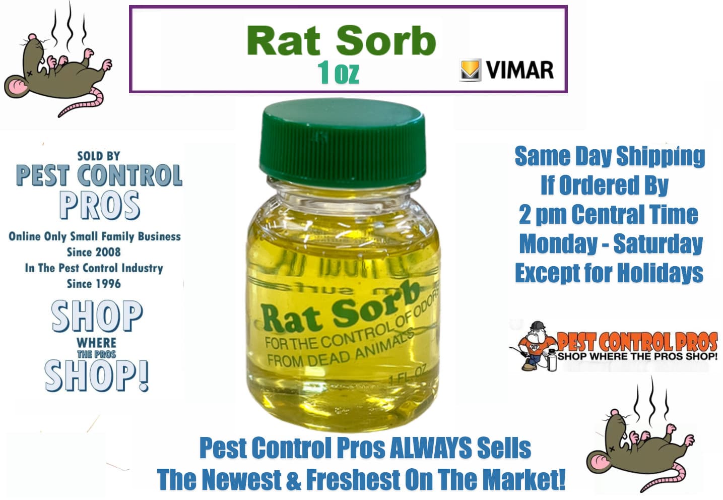 1 oz Rat Sorb Odor Eliminator for Dead Rodent and Urine Pee Smell etc
