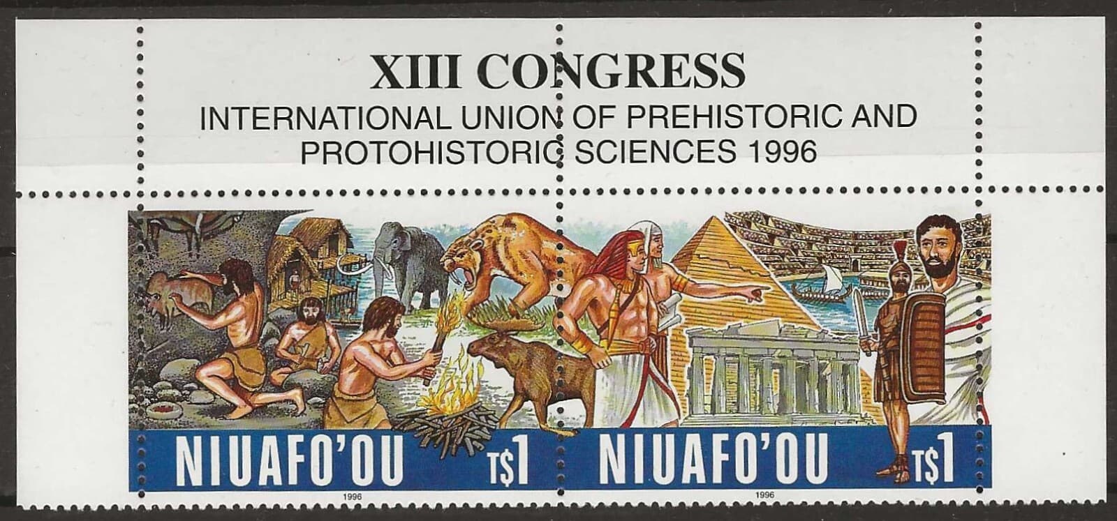Niuafo'ou 1996 - XIII Congress SE-Tenant Pair, Top of Sheetlet MNH