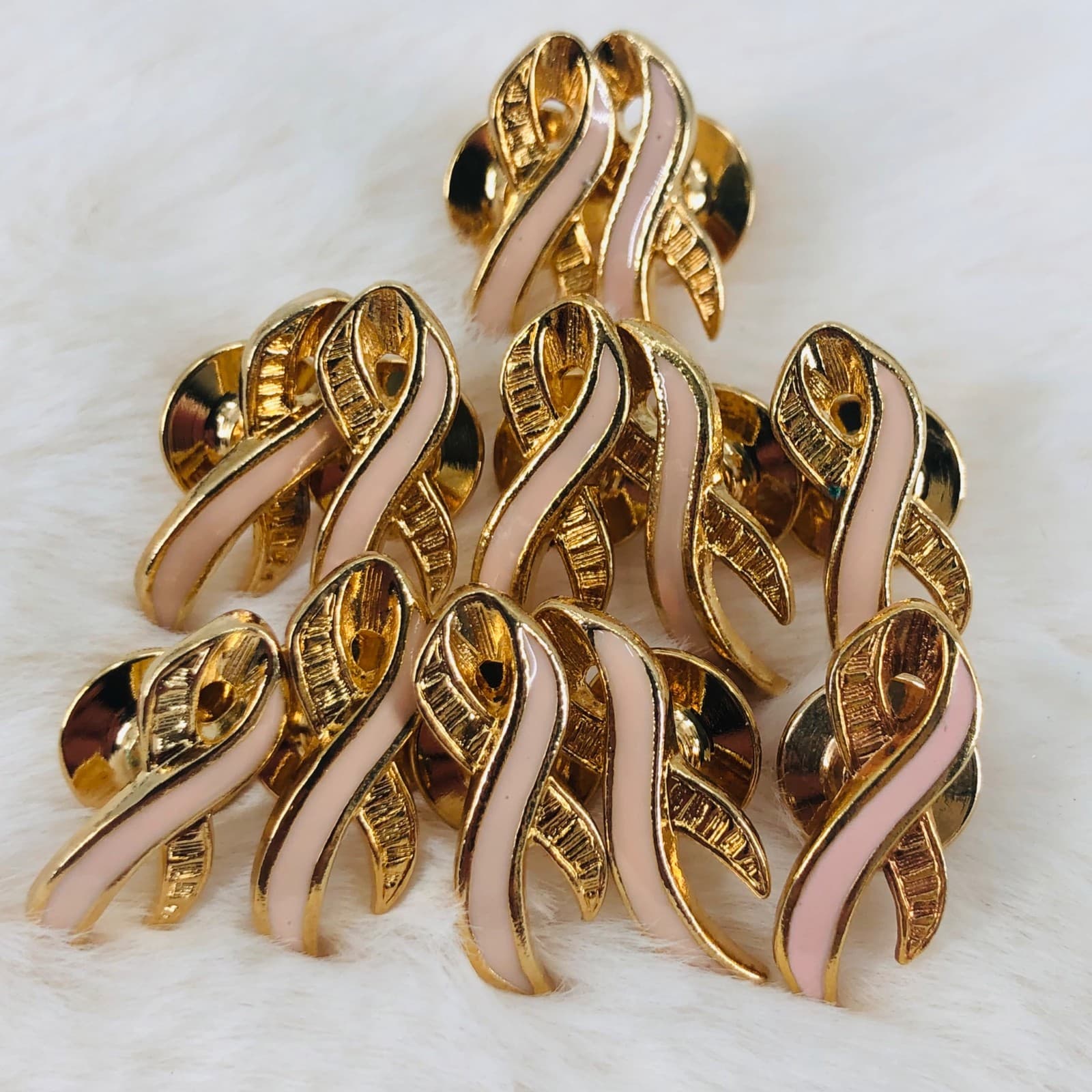 Small Avon Pink Ribbon Breast Cancer Awareness Month Lapel Pin Lot of 12