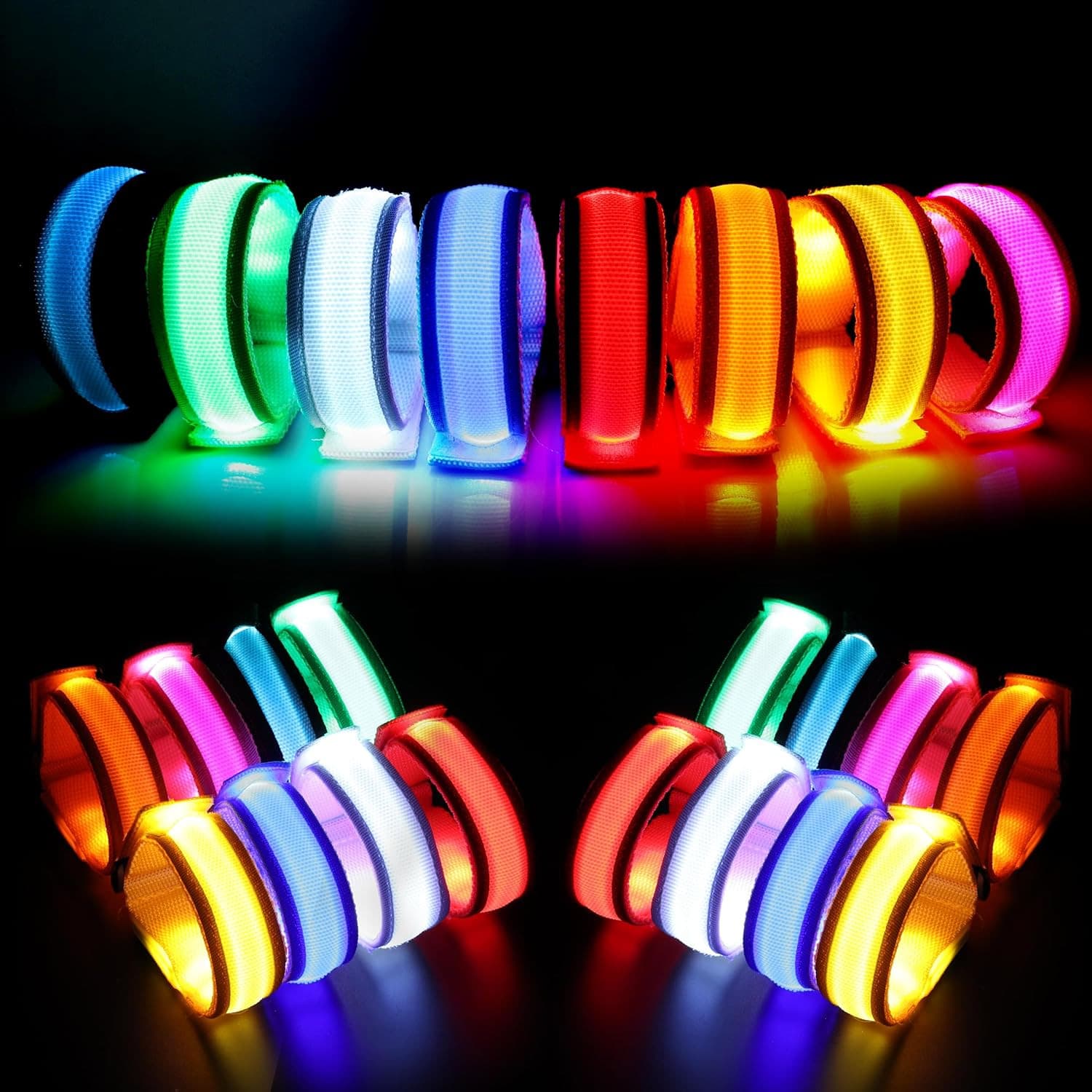8 PCS LED Glow Bracelets, Light up Bracelets for Kids Adults - Christmas Glow in