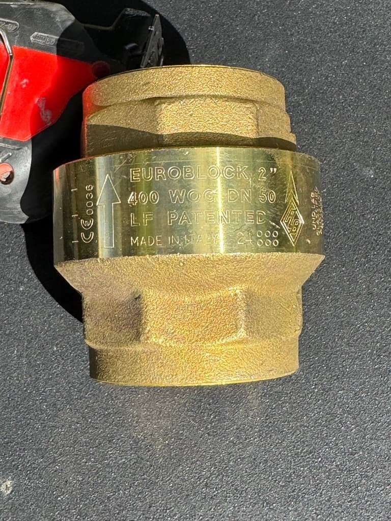 EUROBLOCK 100002 Brass Threaded 2in Npt Check Valve, NEW