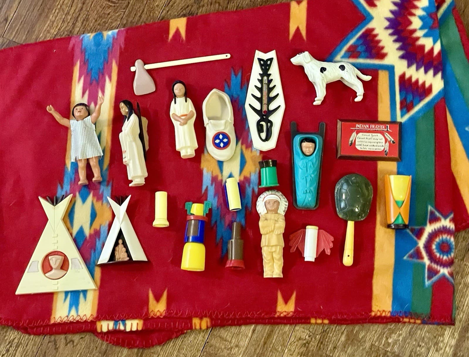 VTG St Labre Indian School Plastic Toy Collectibles Blanket Lot Ashland Montana