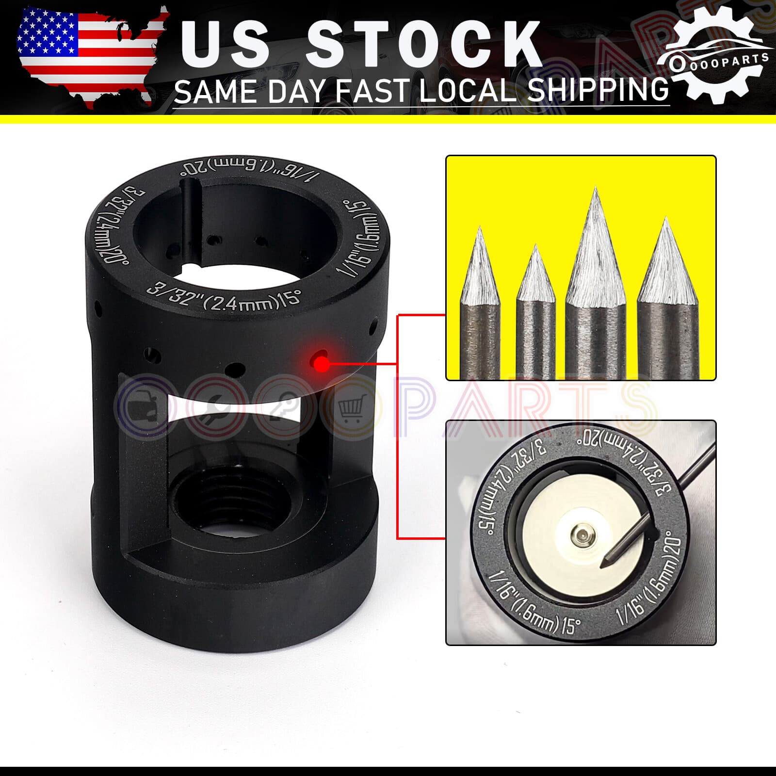 Tungsten Electrode Sharpener & Grinder Tool 15° & 20° Offsets For TIG Welding