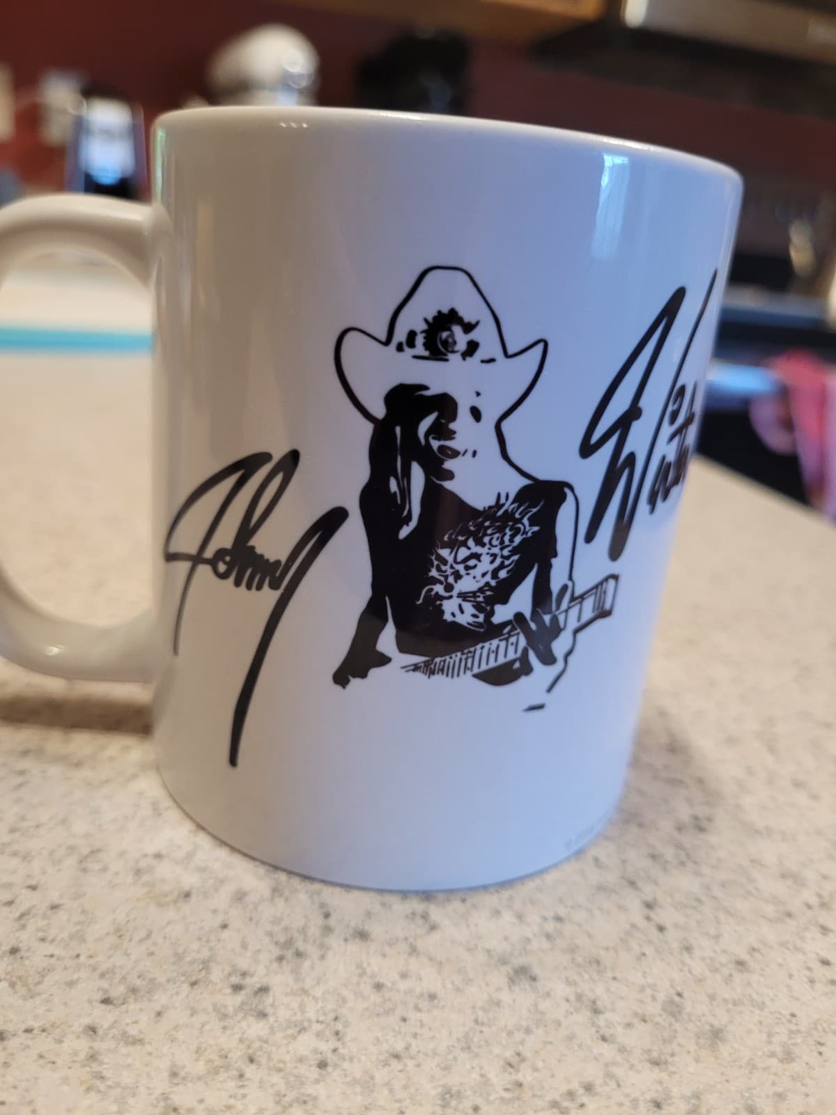 Johnny Winter Mug Caricature Signature New never used