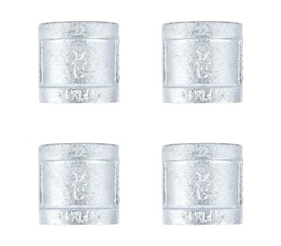 Lot of 4) Various Sizes of Galvanized Coupling Malleable Iron FNPT Class 150