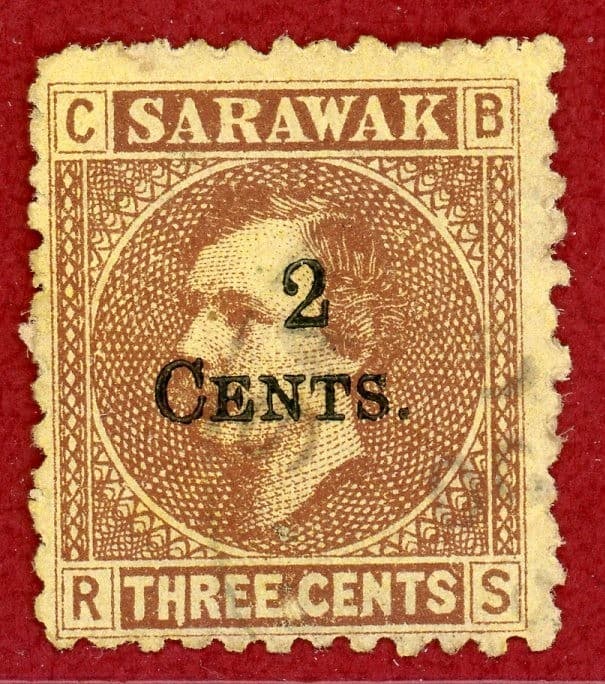 Sarawak 1899, #32a, Period After "Three", Used, SCV $100.00