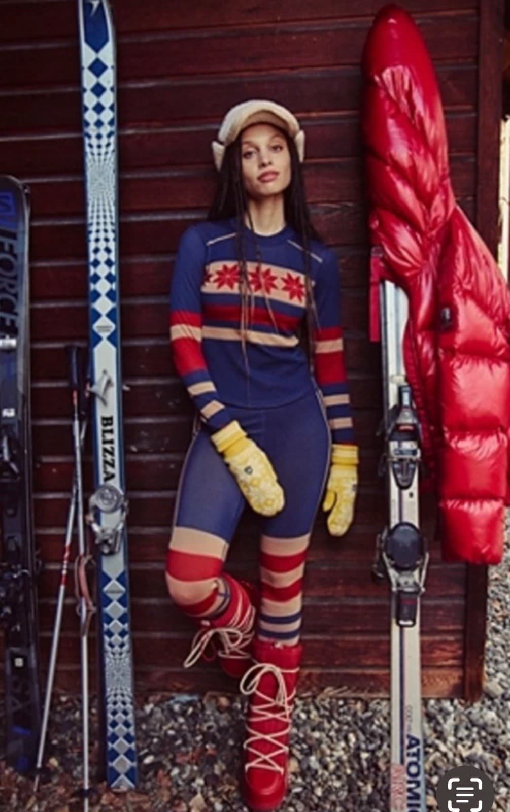 Free People Movement Myoko Jacquard Base Layer Top Blue Combo M/L