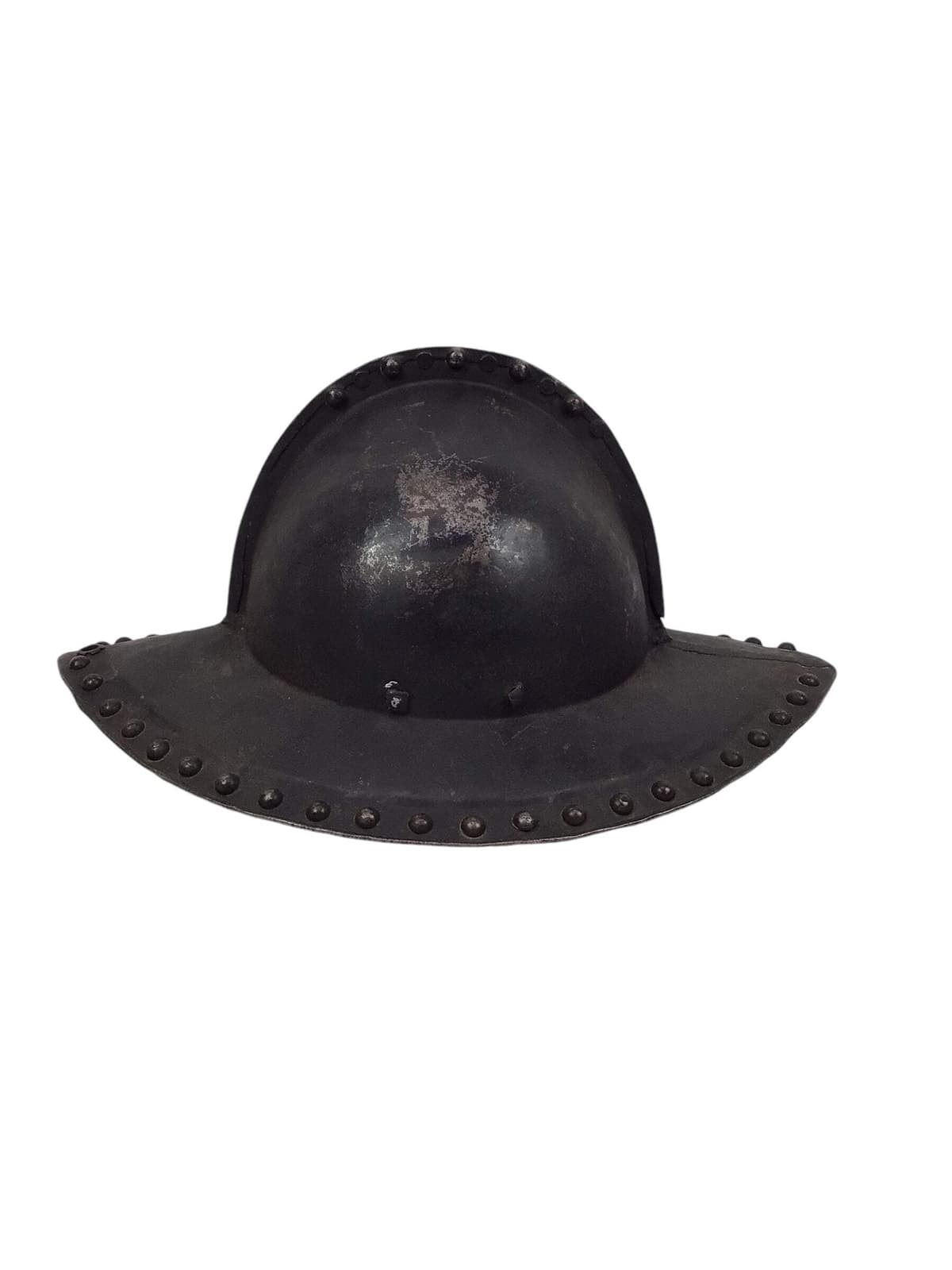 17th-Century English Civil War Pikeman's Helmet with Original Black Paint