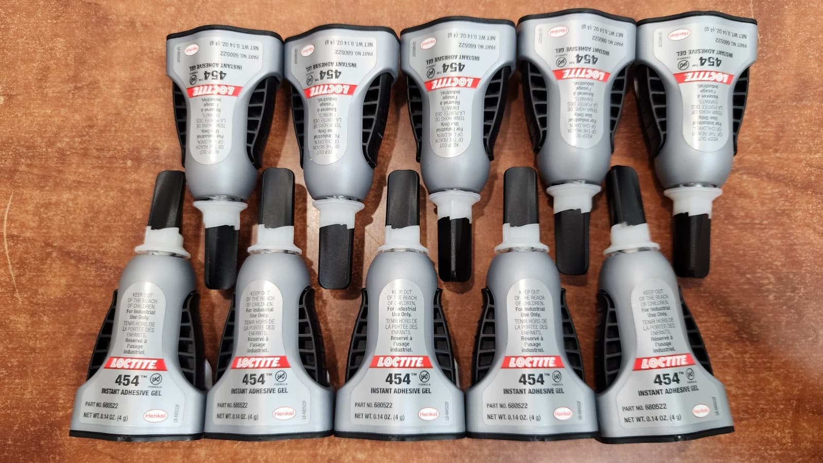 (Qty 10) Loctite 680522 Instant Adhesive, 454, Clear, 0.14 Oz, Exp 5/26 *PI