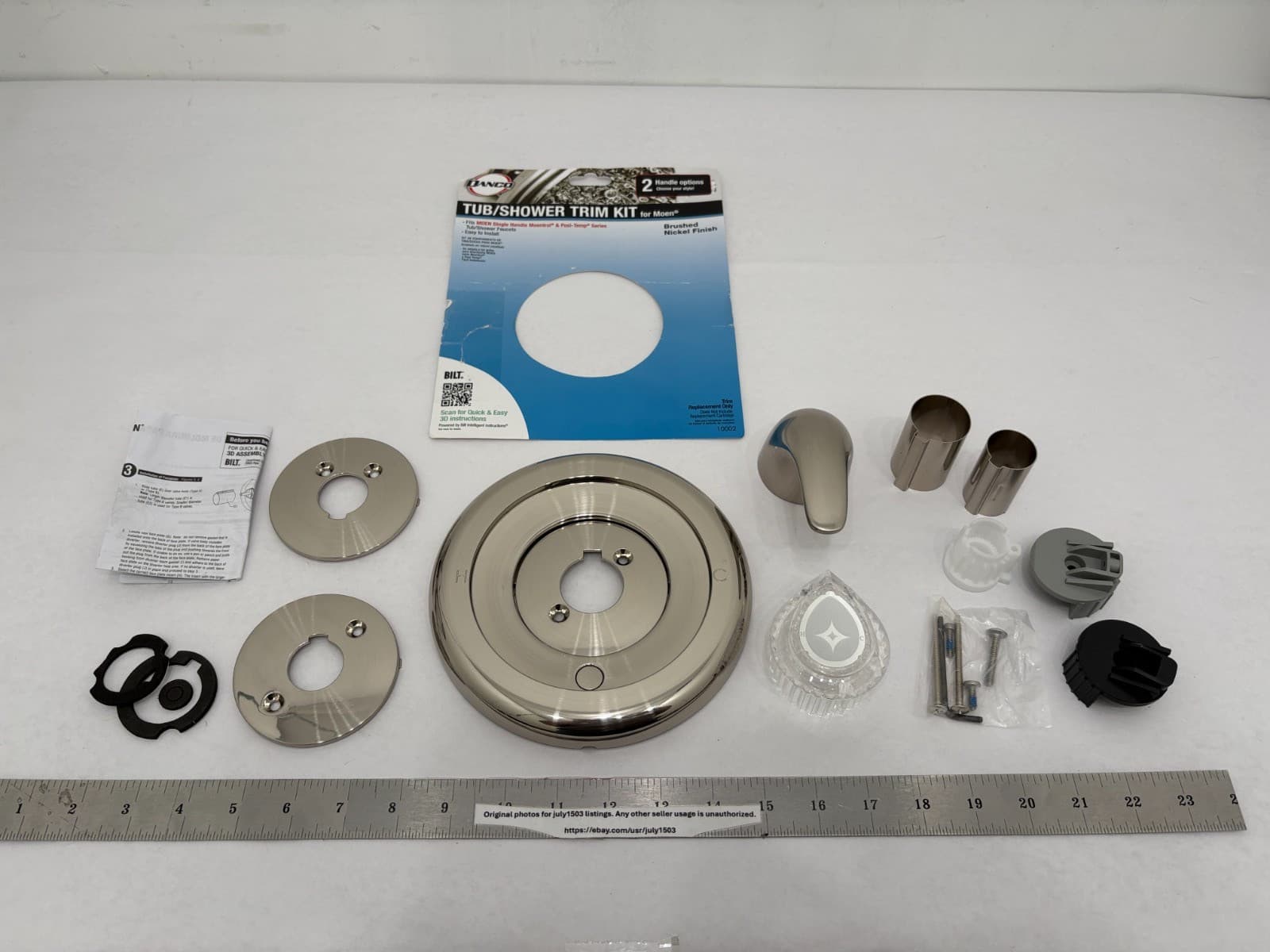 NEW Danco Tub/Shower Trim Kit for Moen BRUSHED NICKEL - 10002 - COSMETIC ISSUES!