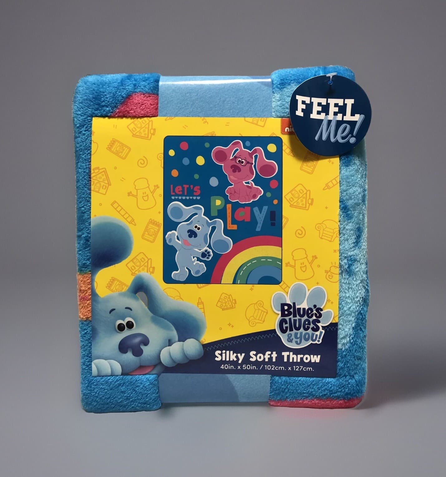 NEW Nickelodeon Blues Clues LET'S PLAY Kids Silky Soft Throw Blanket 40in x 50in