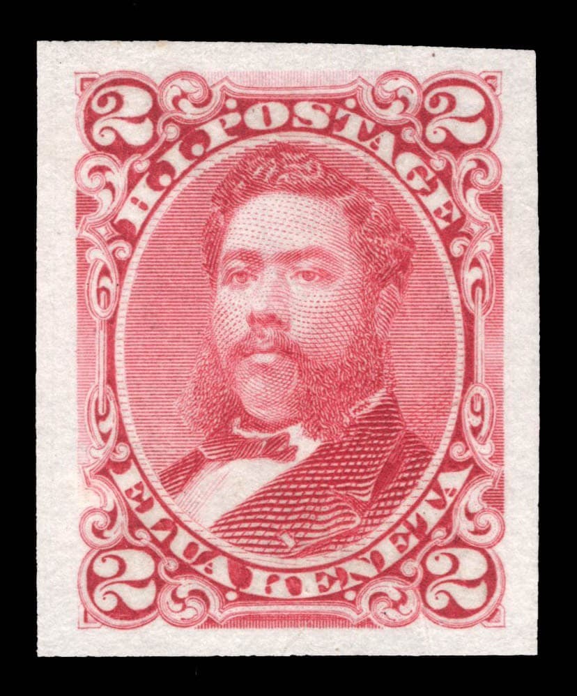 MOMEN: HAWAII US STAMPS #43P3 PROOF ON INDIA XF LOT #95610*