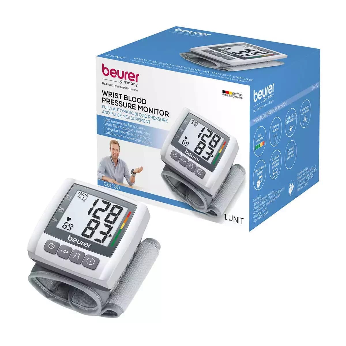 Beurer CBC-30: Wrist Blood Pressure Monitor with Irregular Heartbeat Detection