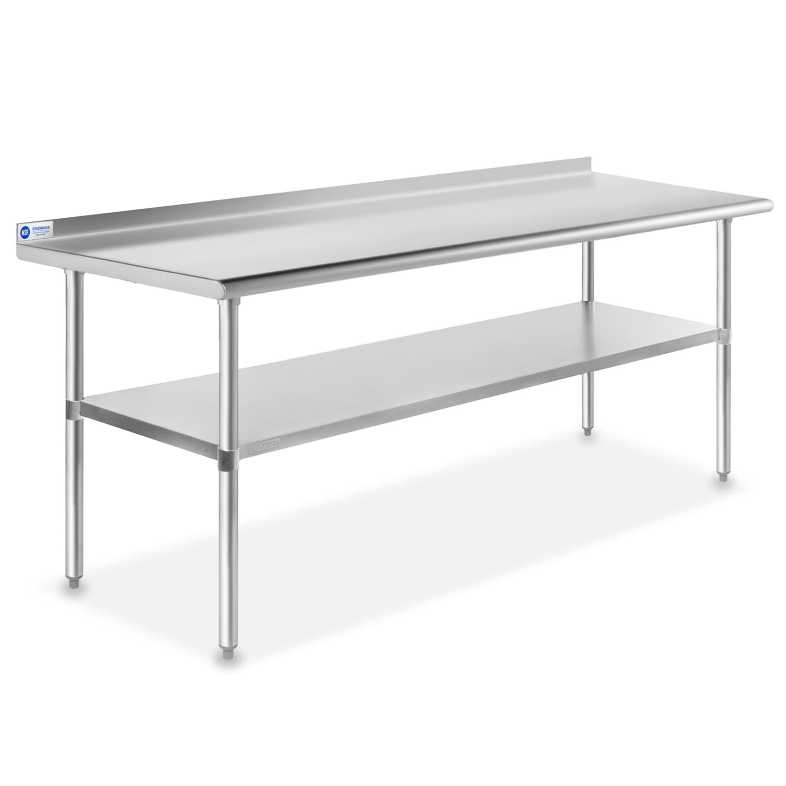 OPEN BOX - Stainless Steel Commercial Work Prep Table w Backsplash - 24" x 72"