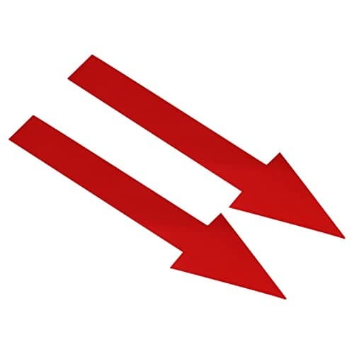 8"x2" Arrow Sticker, 10 Pack PVC Removable Self Adhesive Waterproof Floor Red