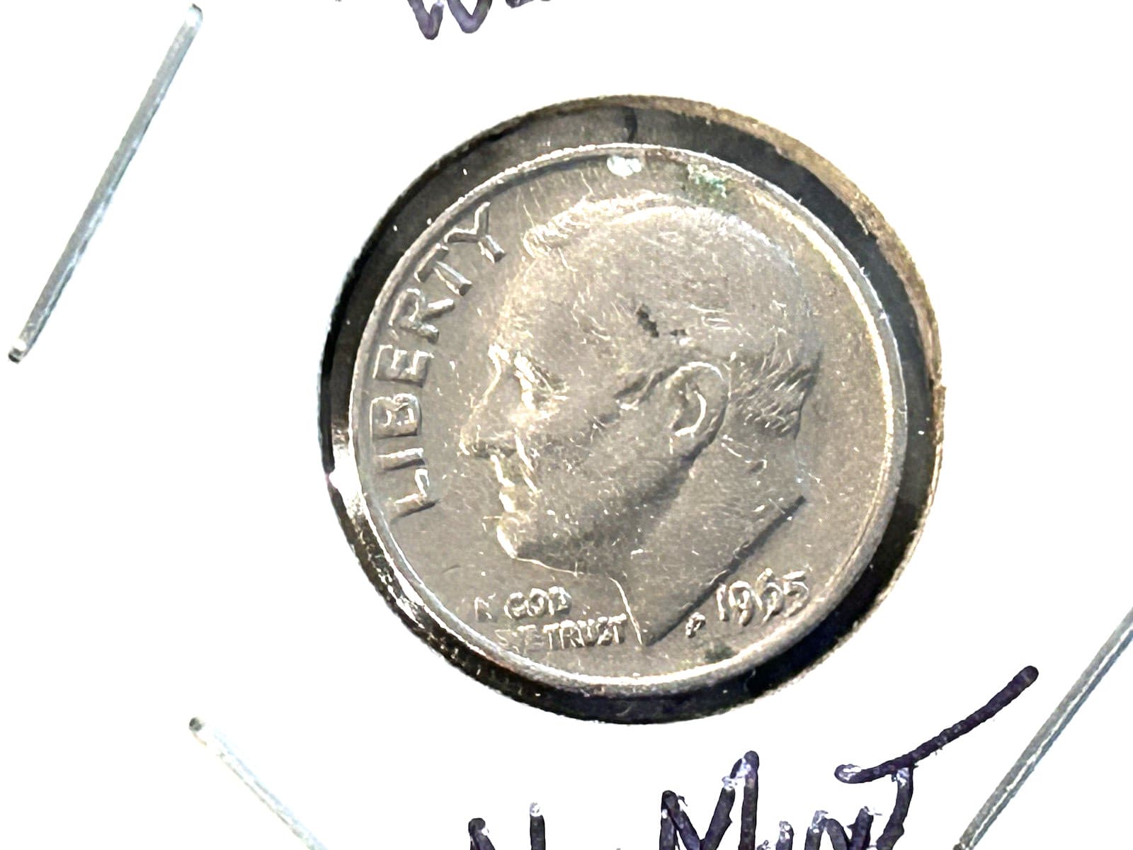 1965 Dime No Mint Mark, *ERROR COIN* “In God we trust” "Awesome"
