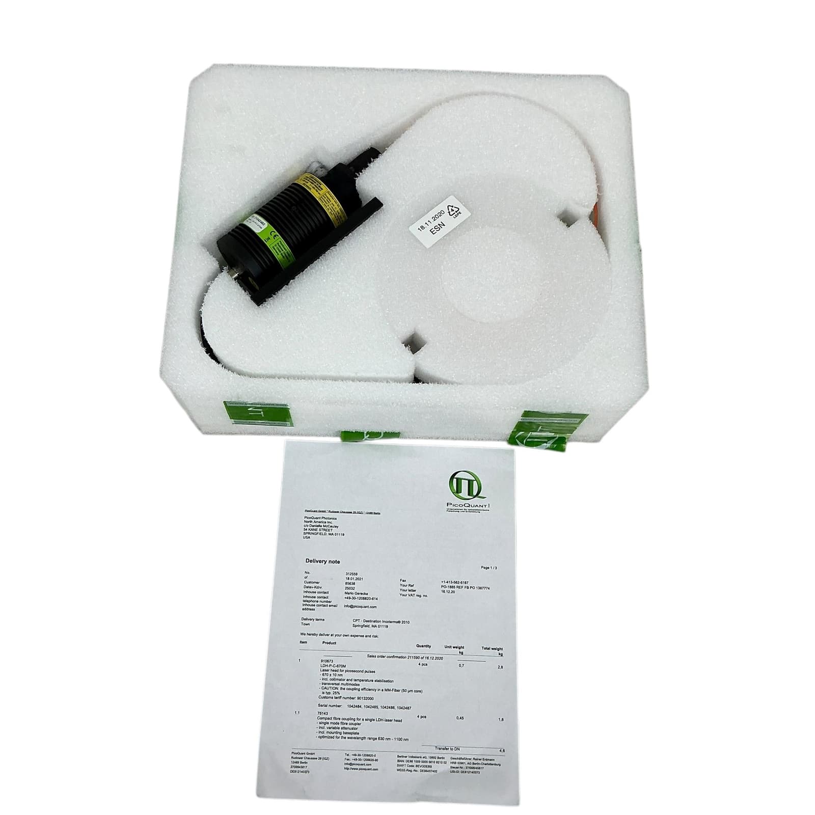 PicoQuant LDH-P-C-670M Laser Head Picosecond Pulses - New Open Box