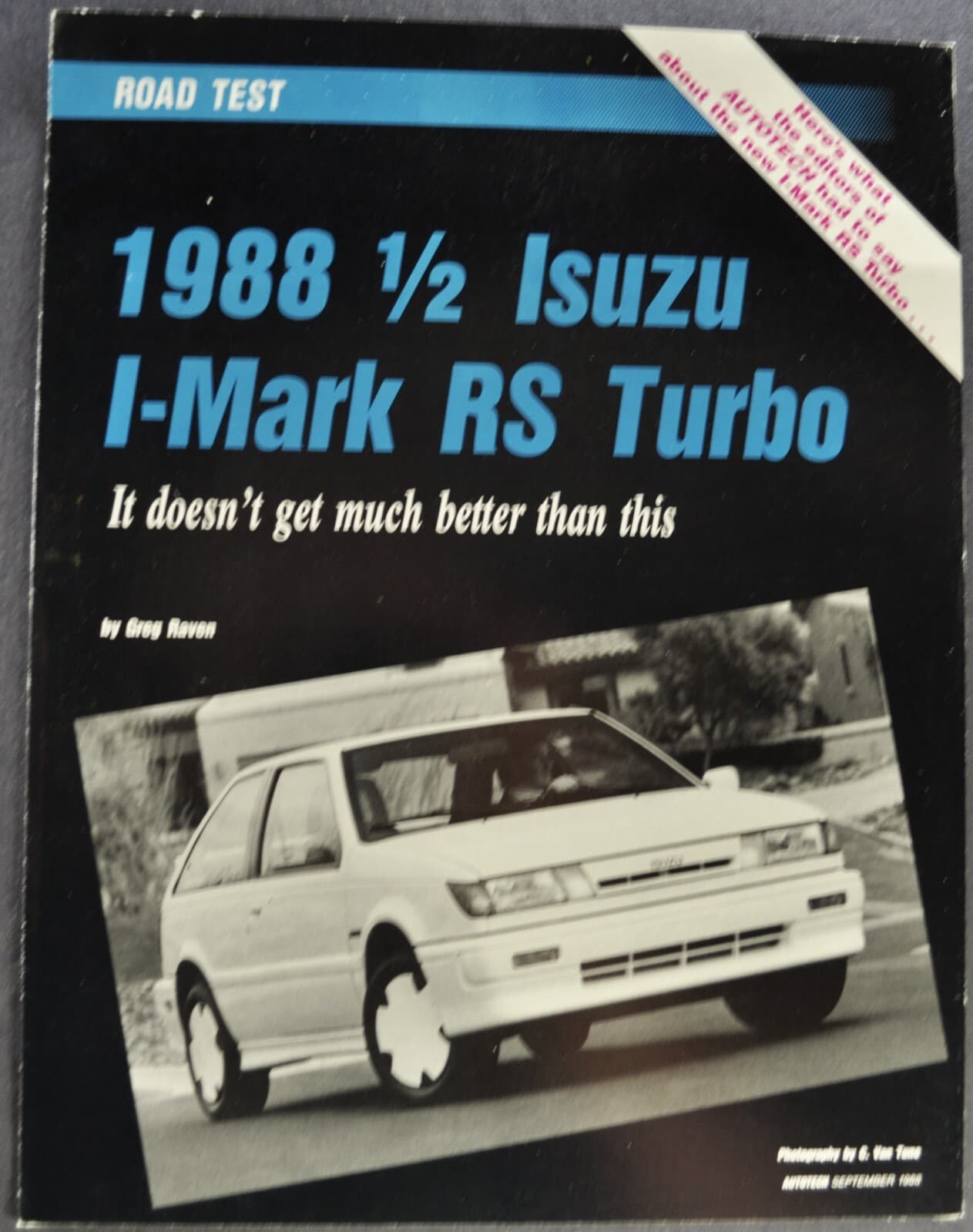 1988 1/2 Isuzu I-Mark RS Turbo Road Test Brochure Folder Excellent Original